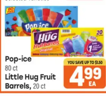 Tony’s Fresh Market Pop-ice, 80 ct, Little Hug Fruit Barrels, 20 ct offer