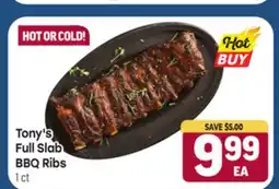 Tony’s Fresh Market Tony's Full Slab BBQ Ribs offer