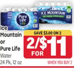 Tony’s Fresh Market Ice Mountain or Pure Life Water offer