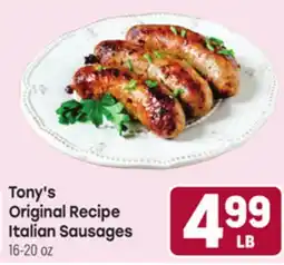 Tony’s Fresh Market Tony's Original Recipe Italian Sausages offer