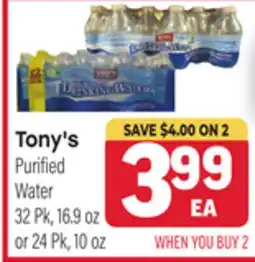 Tony’s Fresh Market Tony's Purified Water offer