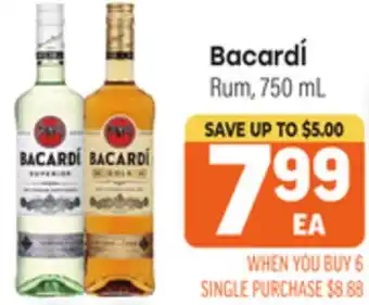 Tony’s Fresh Market BacardÍ Rum offer