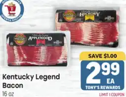 Tony’s Fresh Market Kentucky Legend Bacon offer