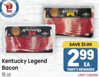 Tony’s Fresh Market Kentucky Legend Bacon offer