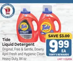 Tony’s Fresh Market Tide Liquid Detergent offer