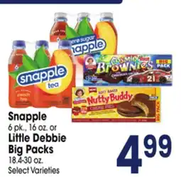 Jewel-Osco Snapple 6 pk., 16 oz. or Little Debbie Big Packs 18.4-30 oz offer