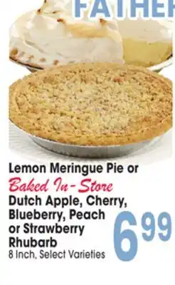 Jewel-Osco Lemon Meringue Pie Lemon Meringue Pie, Apple, Cherry, Blueberry, Peach or Strawberry Rhubarb offer