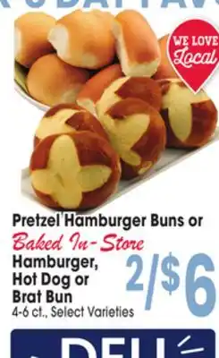 Jewel-Osco Pretzel Hamburger Buns Dog or Brat offer
