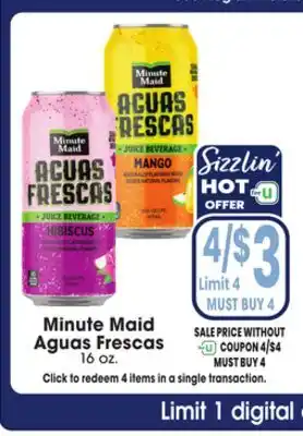 Jewel-Osco Minute Maid Aguas Frescas offer