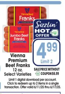 Jewel-Osco Vienna Premium Beef Franks offer