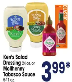 Jewel-Osco Ken's Salad Dressing 24 oz. or McIlhenny Tabasco Sauce 5-11 oz offer
