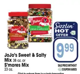 Jewel-Osco JoJo's Sweet & Salty Mix 38 oz. or S'mores Mix 23 oz offer