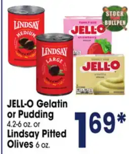 Jewel-Osco JELL-O Gelatin or Pudding 4.2-6 oz. or Lindsay Pitted Olives 6 oz offer