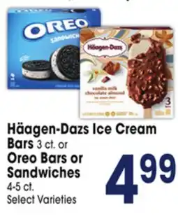 Jewel-Osco Häagen-Dazs Ice Cream Bars 3 ct. or Oreo Bars or Sandwiches 4-5 ct offer