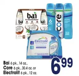 Jewel-Osco Bai 6 pk., 14 oz., Core 6 pk., 30.4 oz. or Electrolit 6 pk., 12 oz offer