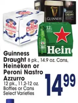 Jewel-Osco Guinness Draught Draught,, 9 oz. Cans, Heineken Heineken or Peroni Nastro Nastro Azzurro Azzurro offer