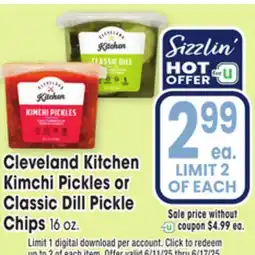 Jewel-Osco Cleveland Kitchen Kimchi Pickles or Classic Dill Pickle Chips offer
