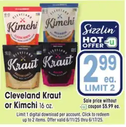 Jewel-Osco Kraut Cleveland Kraut or Kimchi offer