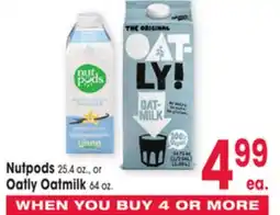 Jewel-Osco Nutpods 25.4 oz., or 25.4 oz., or Oatly Oatmilk Oatly 64 oz offer