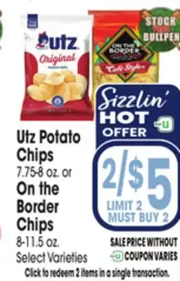 Jewel-Osco Utz Potato Chips 7.75-8 oz. or On the Border Chips 8-11.5 oz offer