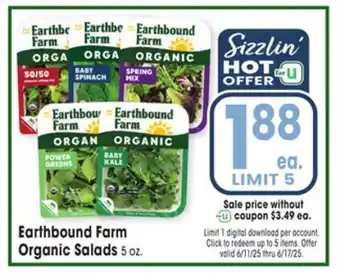 Jewel-Osco Earthbound Farm Organic Salads offer