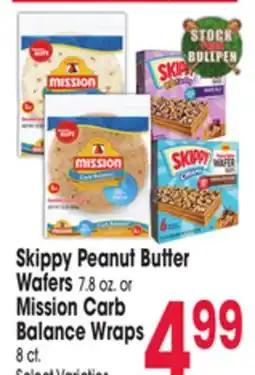 Jewel-Osco Skippy Peanut Butter Wafers 7.8 oz. or Mission Carb Balance Wraps 8 ct offer