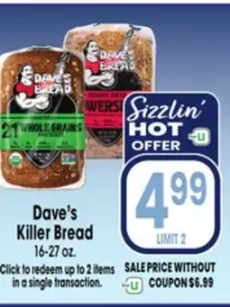 Jewel-Osco Dave's Killer Bread offer