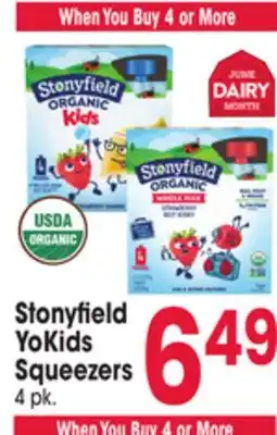 Jewel-Osco Stonyfield YoKids Squeezers offer