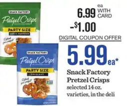 Mariano's Snack Factory Pretzel Crisps offer