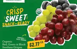Sprouts Farmers Market Organic Red, Green or Black Seedless Grapes offer