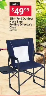 Ace Hardware Slim-Fold Outdoor Navy Blue Folding Director's Chair offer