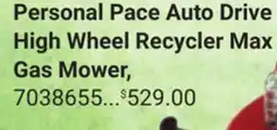 Ace Hardware Personal Pace Auto Drive High Wheel Recycler Max Gas Mower offer
