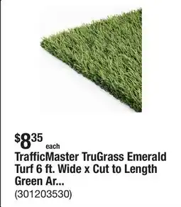 The Home Depot TrafficMaster TruGrass Emerald Turf 6 ft. Wide x Cut to Length Green Artificial Grass Turf offer
