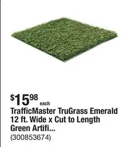 The Home Depot TrafficMaster TruGrass Emerald 12 ft. Wide x Cut to Length Green Artificial Grass Turf offer