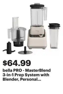 Best Buy bella PRO - MasterBlend 3-in-1 Prep System with Blender, Personal Blender & Food Processor - Oatmilk offer