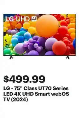 Best Buy LG - 75 Class UT70 Series LED 4K UHD Smart webOS TV (2024) offer