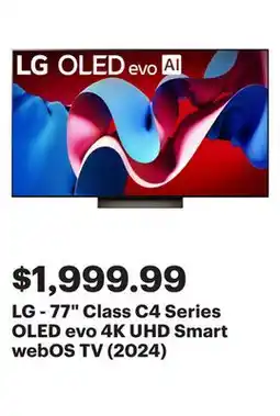 Best Buy LG - 77 Class C4 Series OLED evo 4K UHD Smart webOS TV (2024) offer