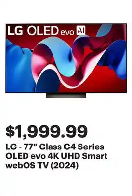 Best Buy LG - 77 Class C4 Series OLED evo 4K UHD Smart webOS TV (2024) offer