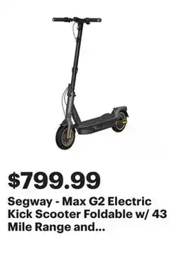 Best Buy Segway - Max G2 Electric Kick Scooter Foldable w/ 43 Mile Range and 22 MPH Max Speed - Black offer