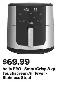 Best Buy bella PRO - SmartCrisp 8-qt. Touchscreen Air Fryer - Stainless Steel offer