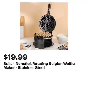Best Buy Bella - Nonstick Rotating Belgian Waffle Maker - Stainless Steel offer
