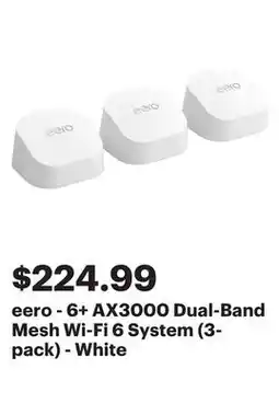 Best Buy eero - 6+ AX3000 Dual-Band Mesh Wi-Fi 6 System (3-pack) - White offer