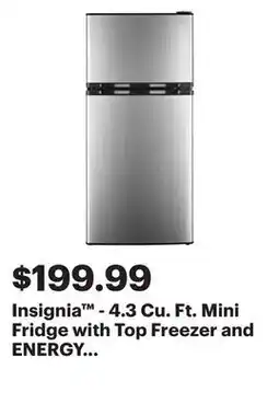Best Buy Insignia - 4.3 Cu. Ft. Mini Fridge with Top Freezer and ENERGY STAR Certification - Stainless steel offer