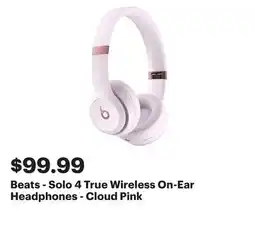 Best Buy Beats - Solo 4 True Wireless On-Ear Headphones - Cloud Pink offer