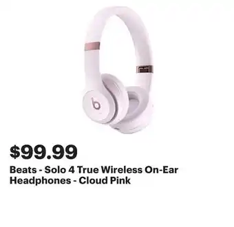 Best Buy Beats - Solo 4 True Wireless On-Ear Headphones - Cloud Pink offer