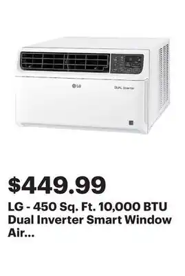 Best Buy LG - 450 Sq. Ft. 10,000 BTU Dual Inverter Smart Window Air Conditioner - White offer