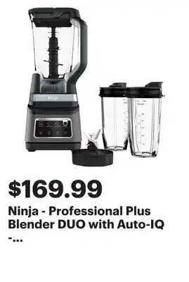 Best Buy Ninja - Professional Plus Blender DUO with Auto-IQ - Black/Stainless Steel offer