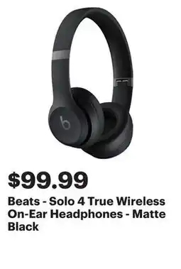 Best Buy Beats - Solo 4 True Wireless On-Ear Headphones - Matte Black offer