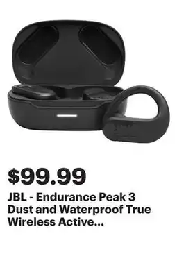 Best Buy JBL - Endurance Peak 3 Dust and Waterproof True Wireless Active Earbuds - Black offer