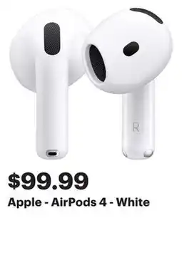 Best Buy Apple - AirPods 4 - White offer